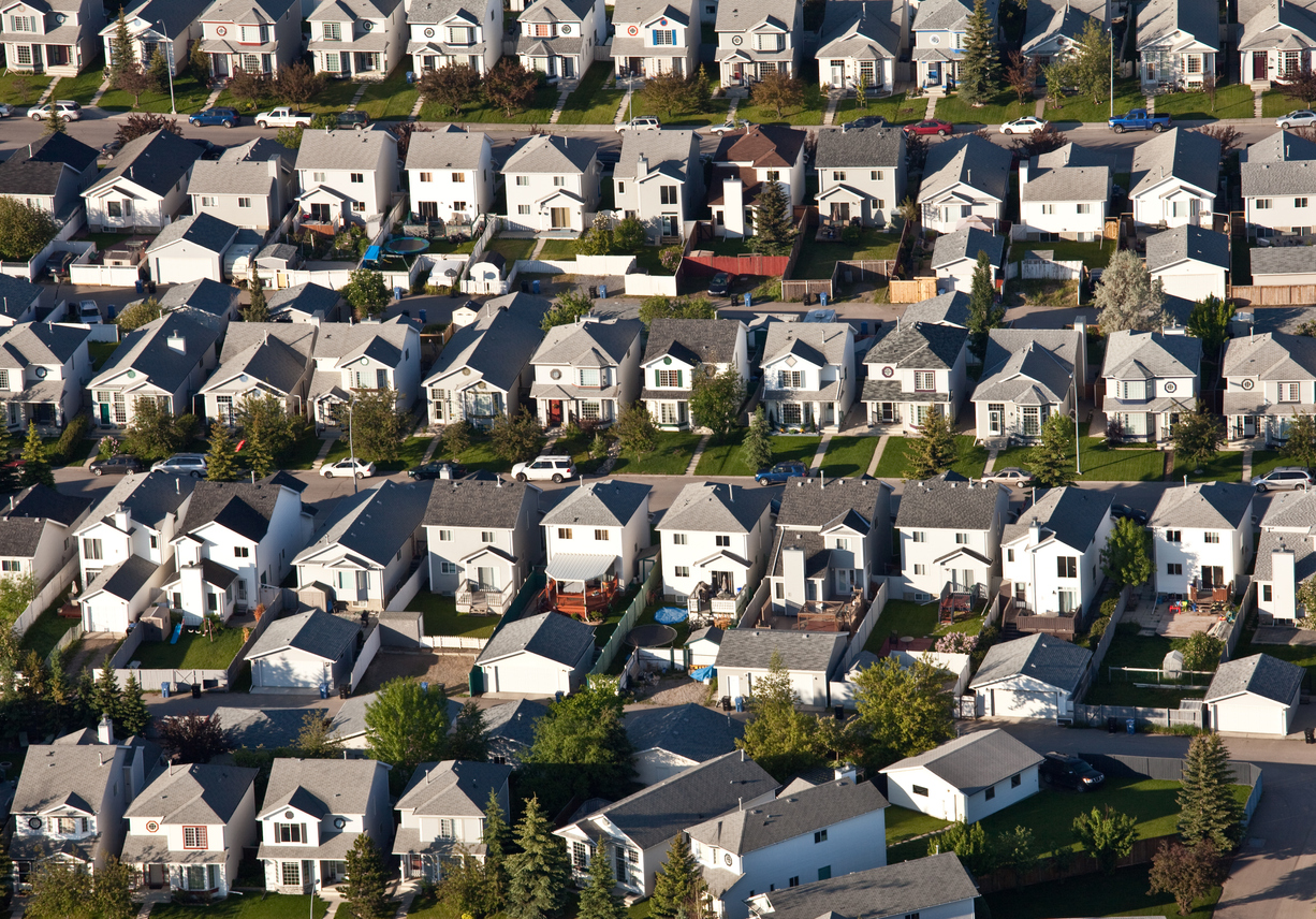 Aerial view of Alberta neighbourhood